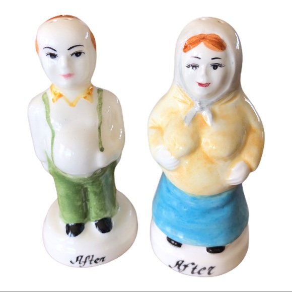 Vintage Other - Vintage Bride Groom Salt Pepper Shaker Cake Topper